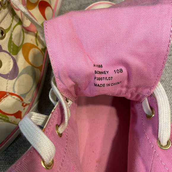 Coach Multi Color Signature Hi-Top Sneakers Sz10 - Picture 5 of 11